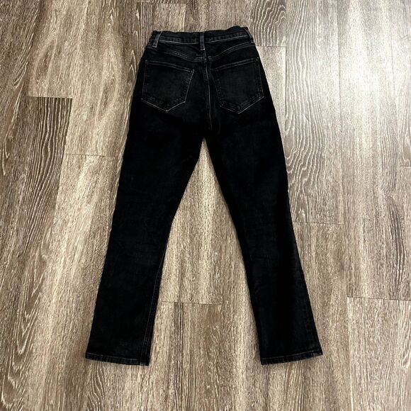 EUC‎ AGOLDE Riley High-Rise Straight Crop Denim Distressed Black Gray Jeans - Picture 5 of 11